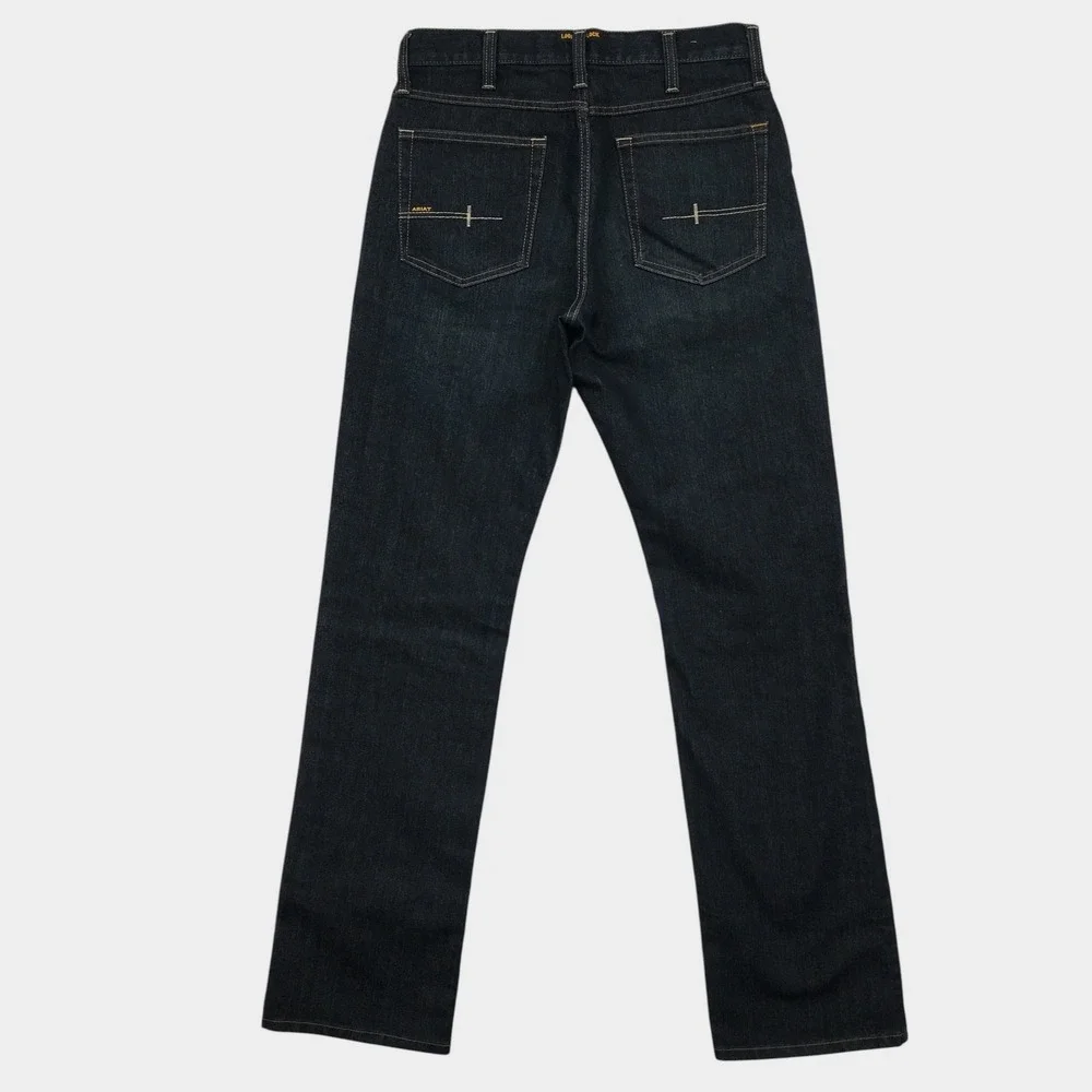 NEW! Ariat Rebar M5 Blackstone Straight Leg Jeans Mens 32x36 Dark Wash Denim